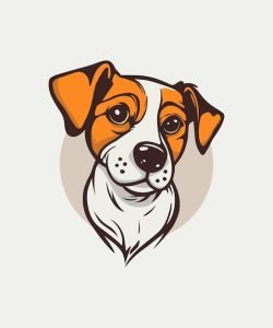 Logo de chien mignon _ Vecteur Gratuite